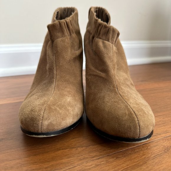 Sam Edelman Simone Booties Brown Suede Elastic Ankle Boots Women's 7.5 M - Picture 5 of 12